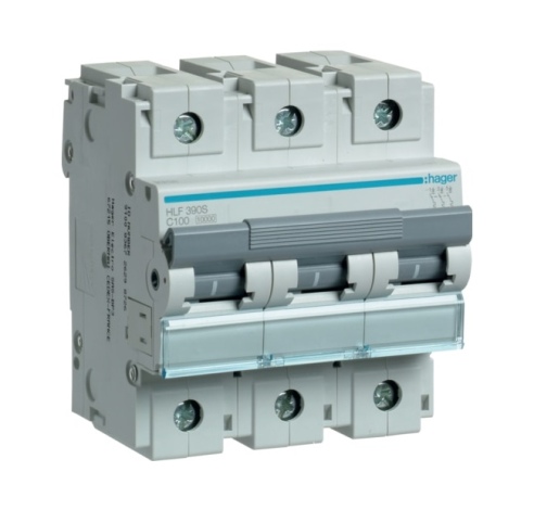 Automatinis jungiklis HLF390S 3P C 100A 10kA hager
