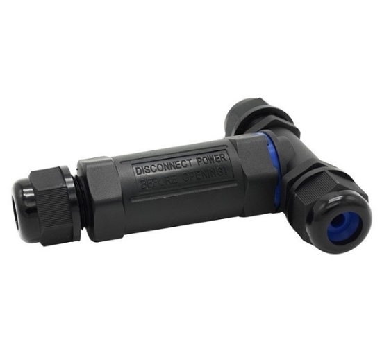 Jungtis hermetinė  T 5P 0,5-2,5mm², Ø 6-11mm, juoda IP68