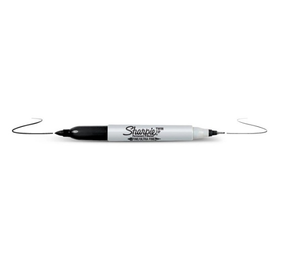 Žymeklis Sharpie TWIN TIP juodas