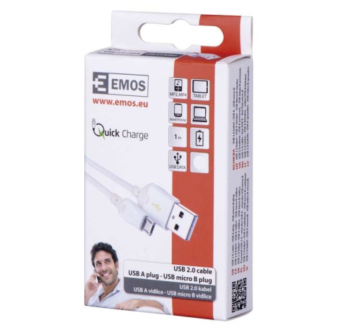 Kabelis micro USB 2.0 1m.