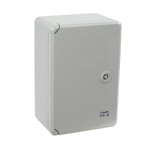 Skydas plastikinis 300x200x130 su MP IP65 pilkos durelės