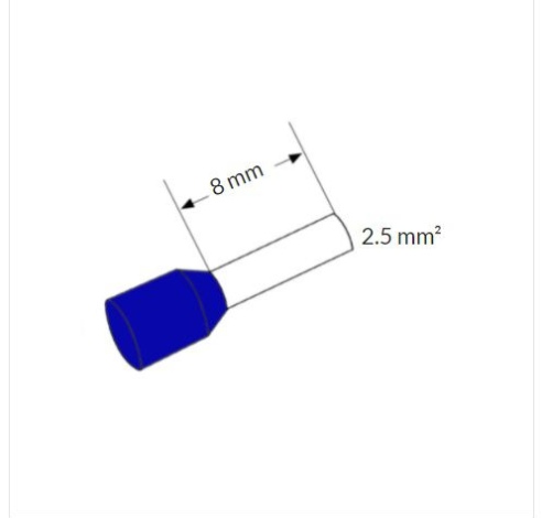 Antgalis gilzė APF 2,5mm²/8 izoliuotas mėlynas