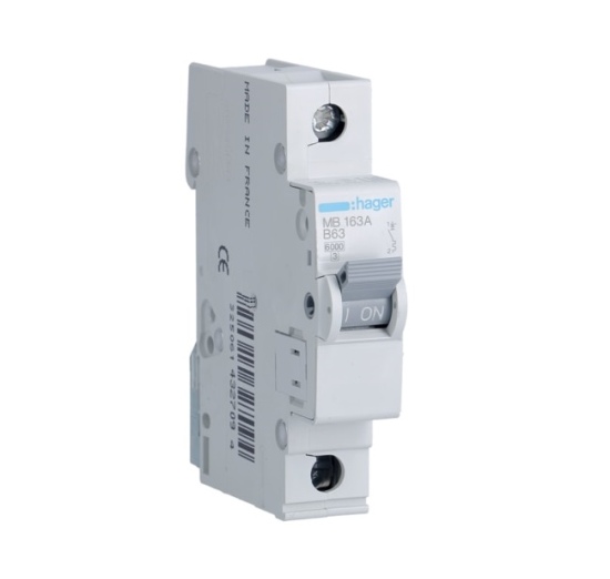 Automatinis jungiklis MB163A 1P B 63A Hager