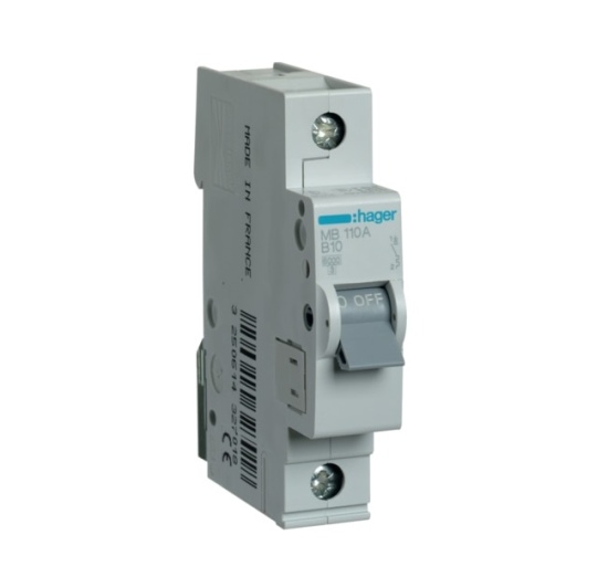 Automatinis jungiklis MB110A 1P B 10A Hager
