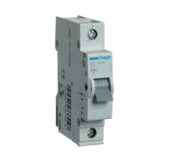 Automatinis jungiklis MC104A 1P C 4A Hager