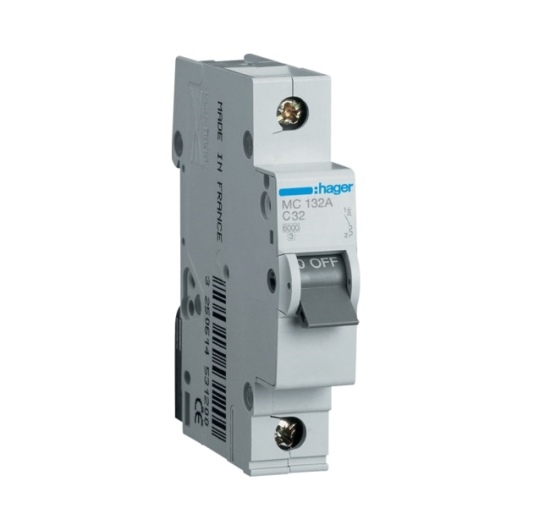 Automatinis jungiklis MC132A 1P C 32A Hager