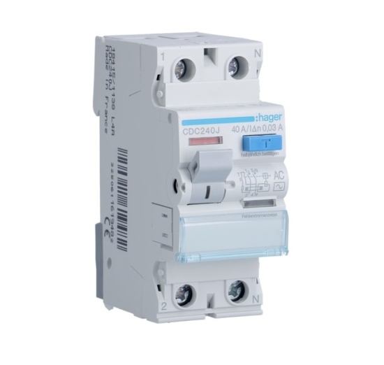Srovės nuotekio apsauga CDC240J 2P 40A 30mA Hager