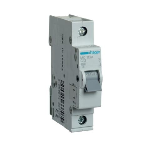 Automatinis jungiklis MC113A 1P C 13A Hager