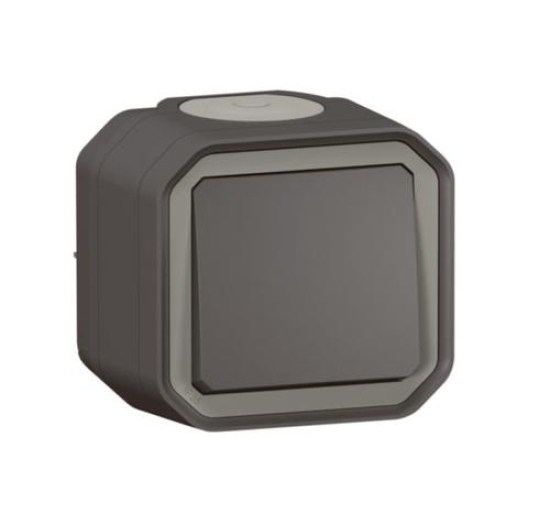 Perjungiklis 1kl. v/t 10A IP55 Plexo Legrand, antracito