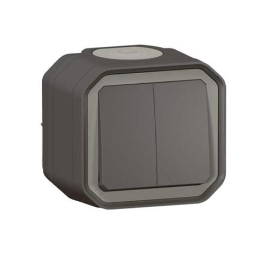 Perjungiklis 2kl. v/t 10A IP55 Plexo Legrand, antracito