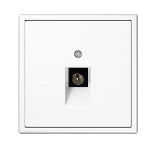 Įleistinis TV antenos lizdas ITVL-1-01 M/WM, baltas matinis