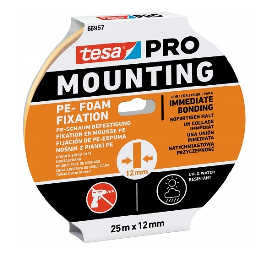 Lipni juosta dvipusė 12mmx25m TESA 66957-00000-00