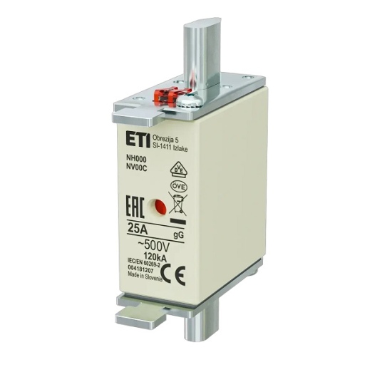 Saugiklis NH000 gG 25A/500V