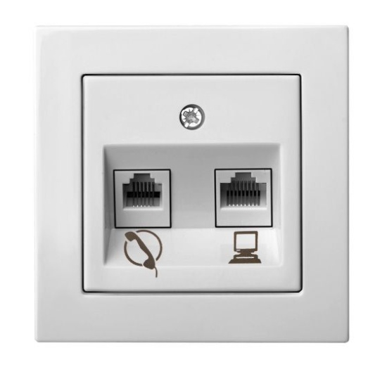 Įl.telefono ir kompiuterio lizdas ĮTKL-001-01 E/B