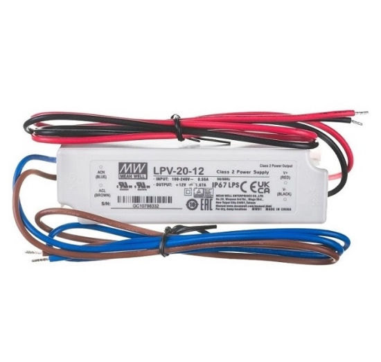 Maitinimo šaltinis LPV-20-12 12V/1,67A 20W IP67