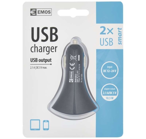 Automobilinis maitinimo šaltinis 12V/24V 2.1A USB