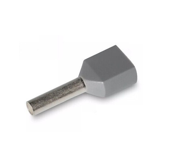 Antgalis gilzė APF/D 2x0,75mm²/8mm izoliuotas pilkas