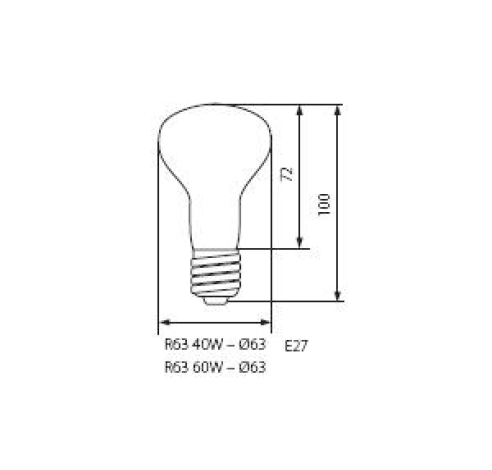 Lempa reflekt. R63 40W E27