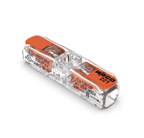 Laidų jungtis 0,2-4mm² 32A/450V Wago 221-2411