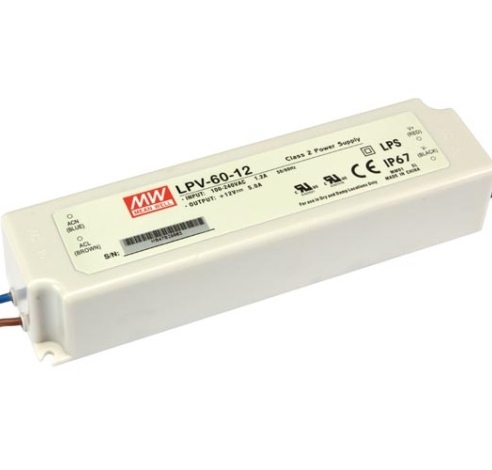 Maitinimo šaltinis LPV-60-12 12V 5A 60W IP67