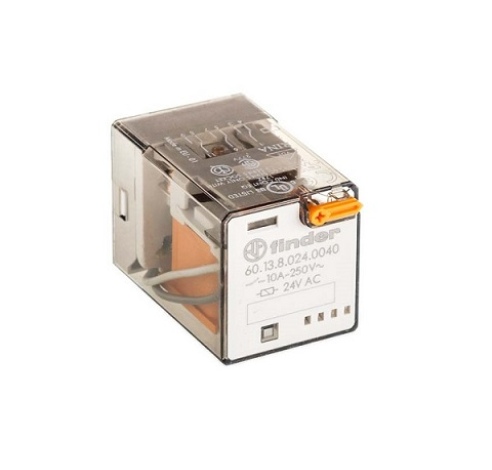 Relė su apvaliu cokoliu 60.13.8.024.0040 3CO 10A 24VAC Finder