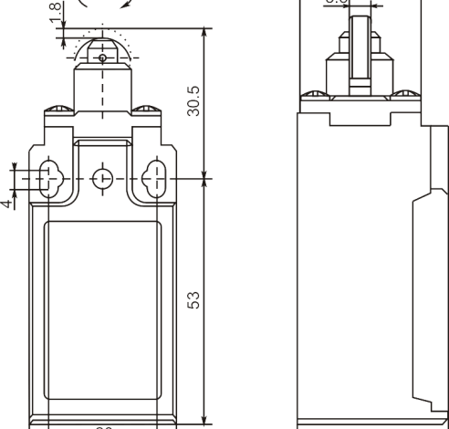 Galinis jungiklis FLS 15M 21P